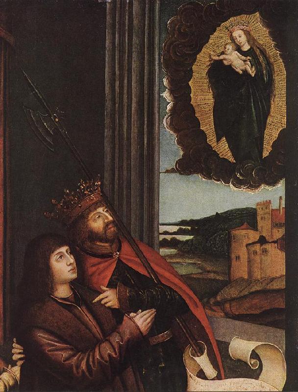 STRIGEL, Bernhard St Ladislas Presents Wladislav II and his Sons to the Virgin (detail)  wr Germany oil painting art